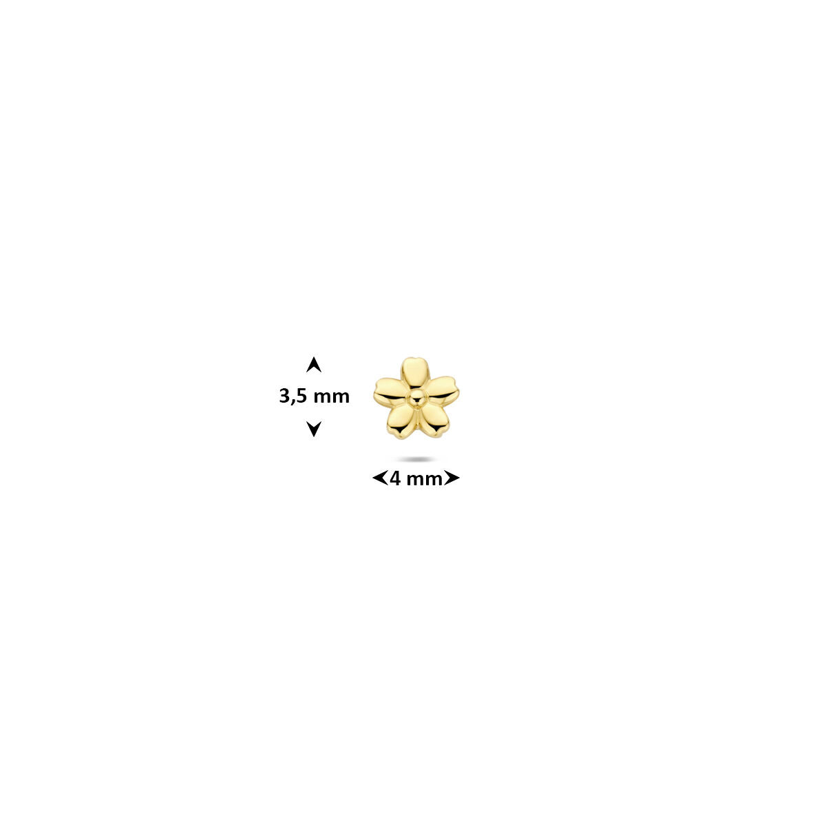 Fantasy Collection Flat back piercing bloem 3,5 mm 14K geelgoud