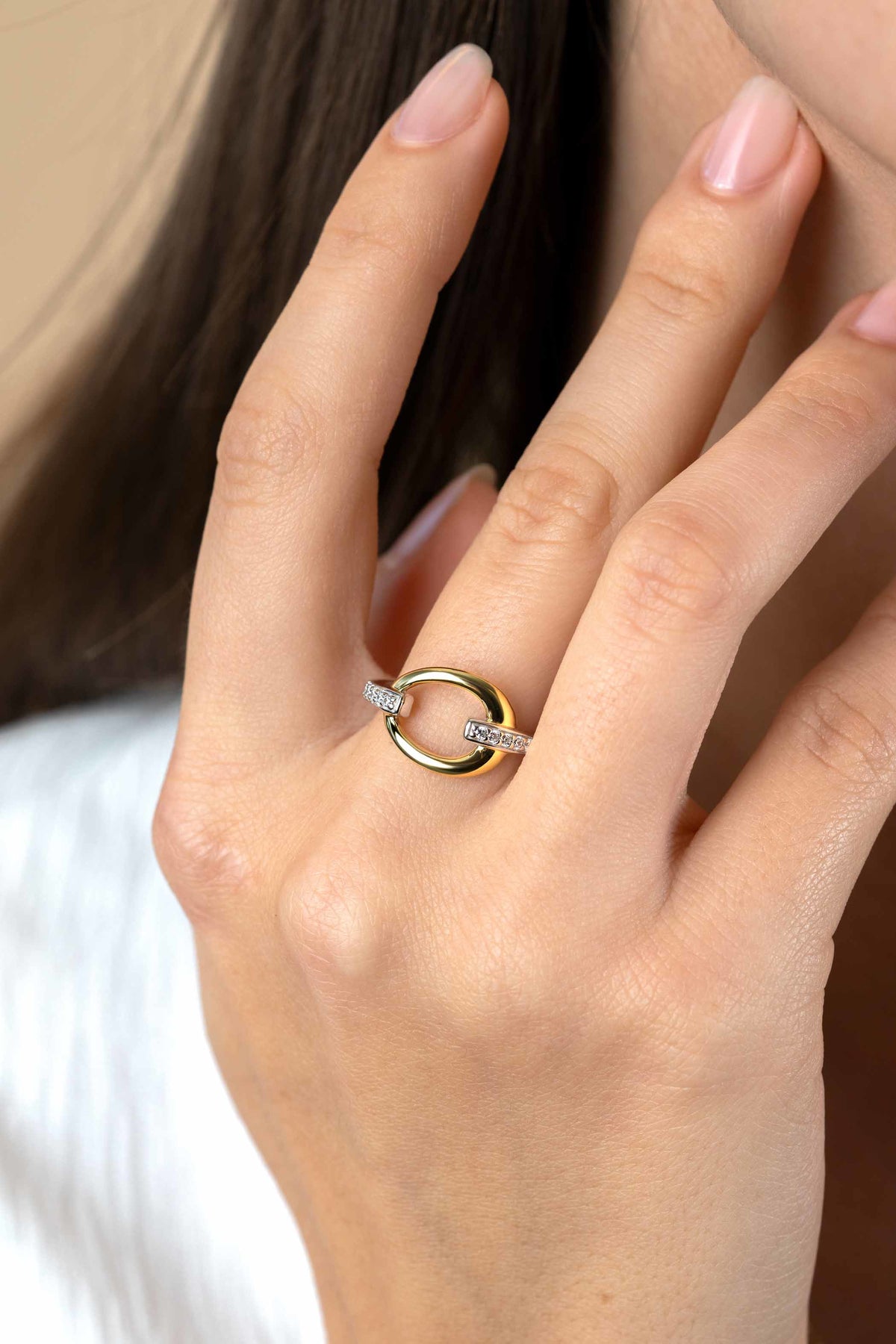 ZINZI Verguld Zilveren Ring met Witte Zirkonia ZIR1709Y