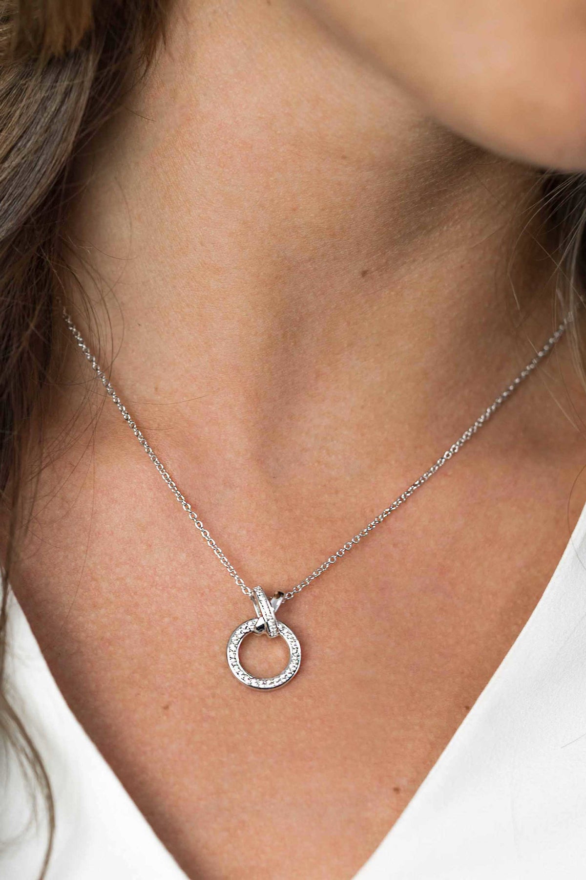 ZINZI Zilveren Ketting met Witte Zirkonia ZIC1816
