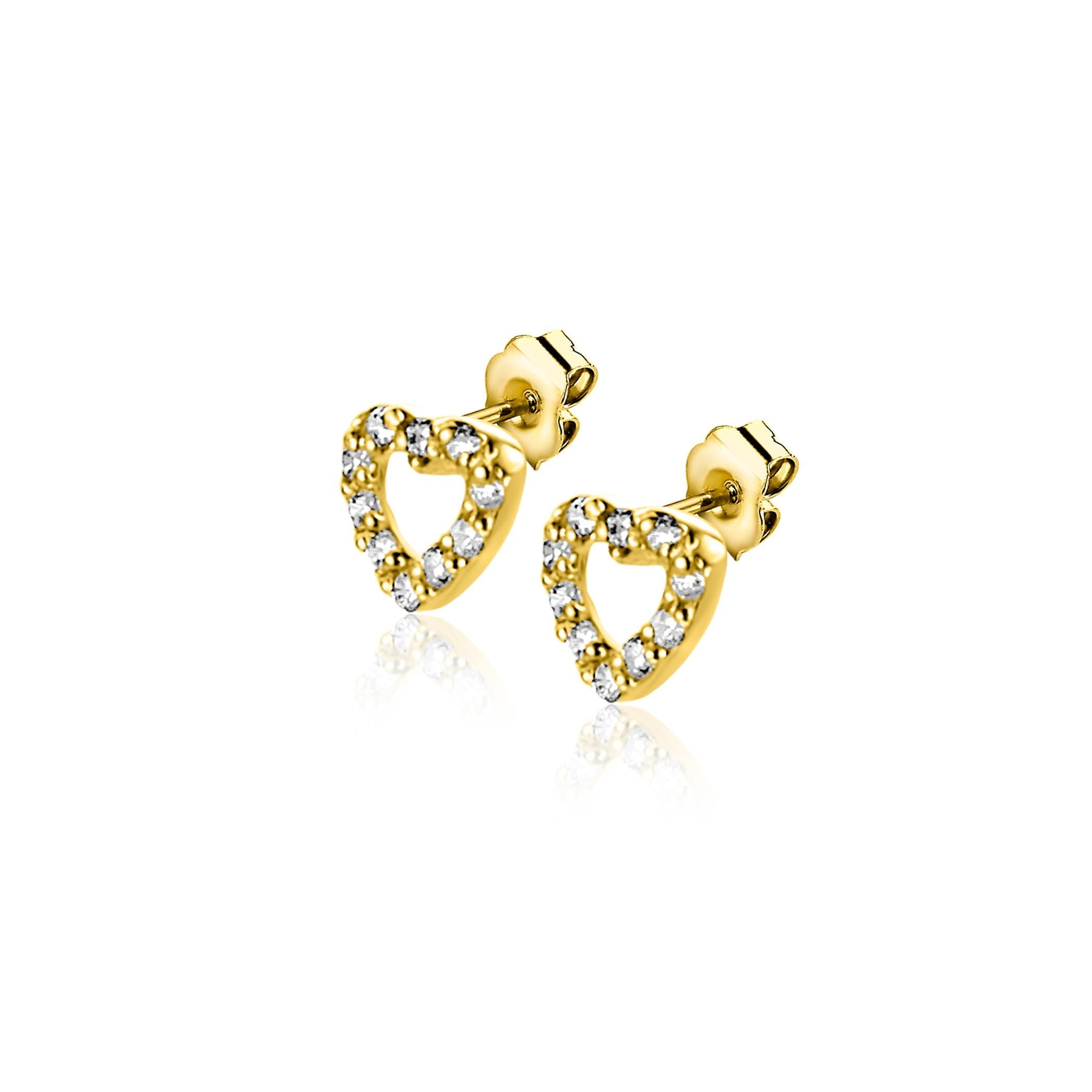 ZINZI 14K Gouden Oorknoppen met Witte Zirkonia ZGO551 oorbellen