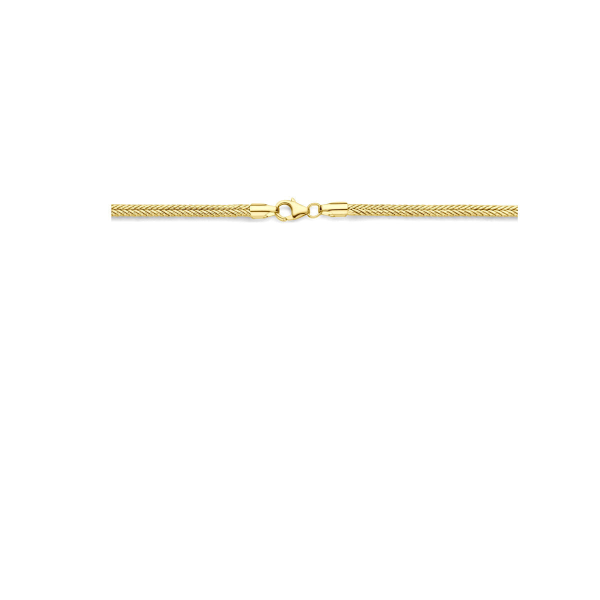 Fantasy Collection Collier vossestaart massief 3,5 mm 45 cm Silgold (geel met zilverkern)