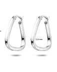 Zilveren gerhodineerde oorringen 21 mm - 1341917
