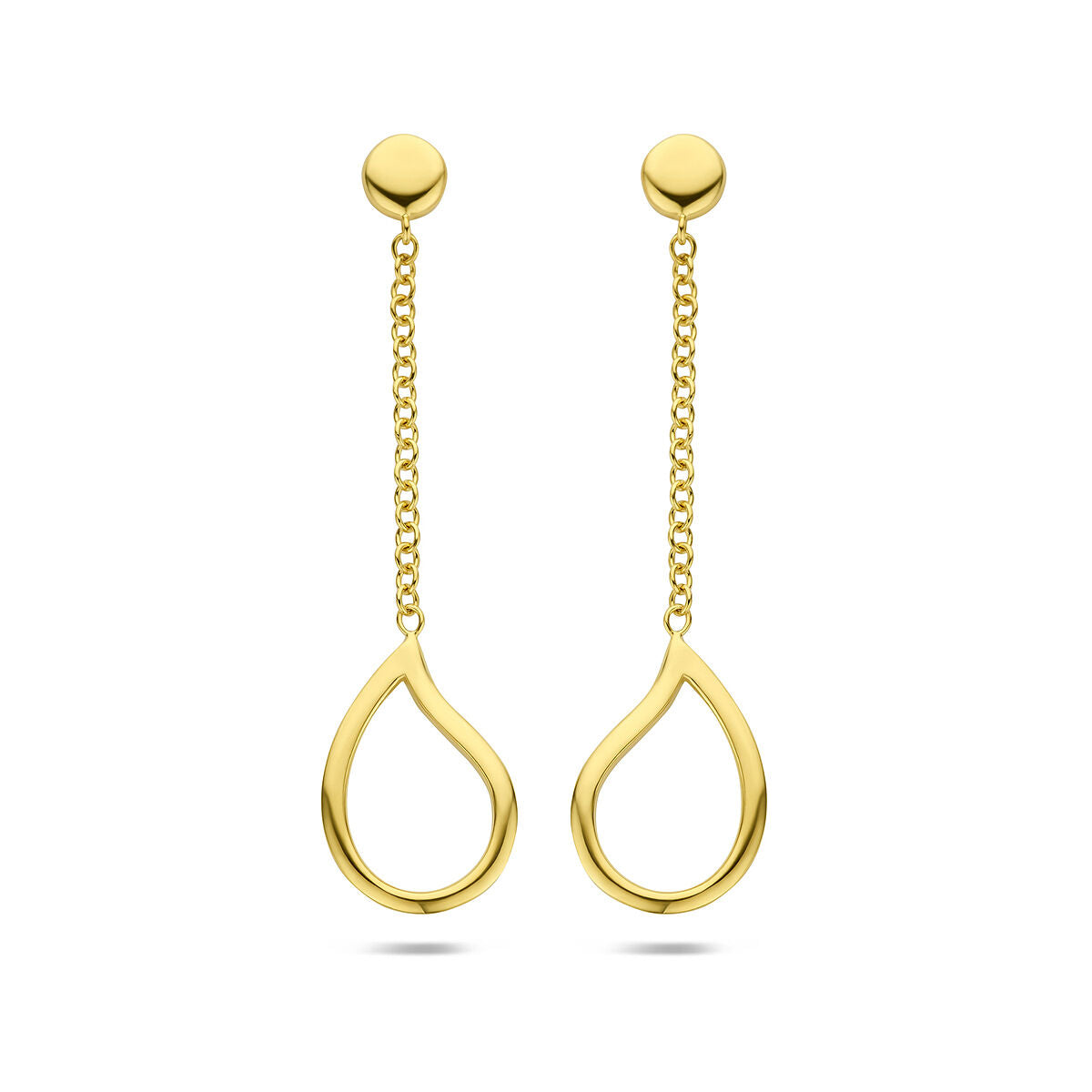Fantasy Collection Hangende oorbellen druppel 40 mm 14K geelgoud