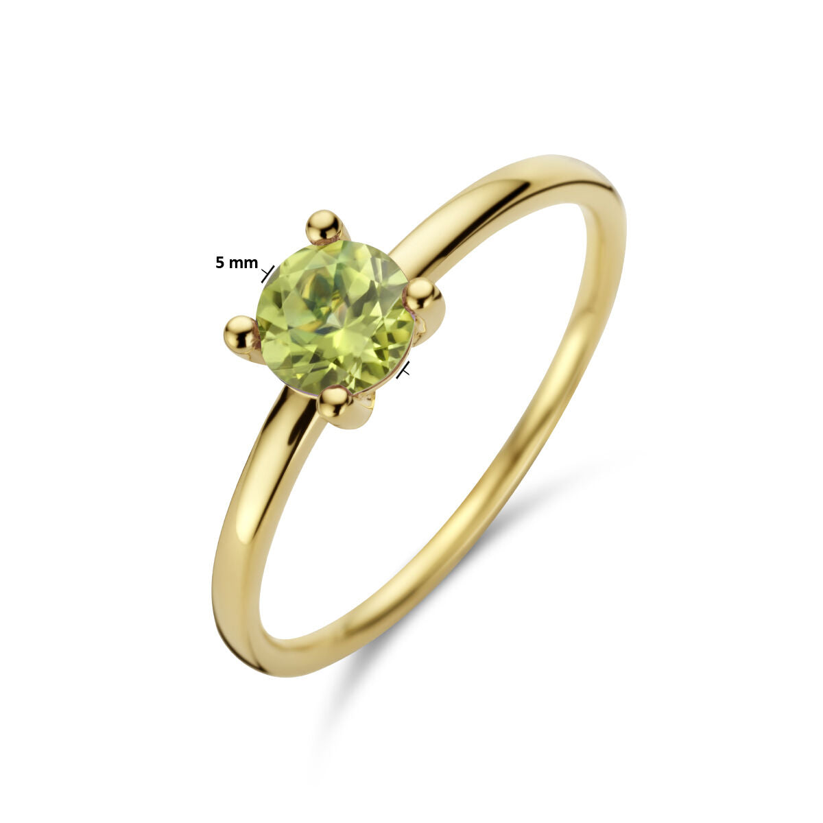 Ring peridot 14K geelgoud