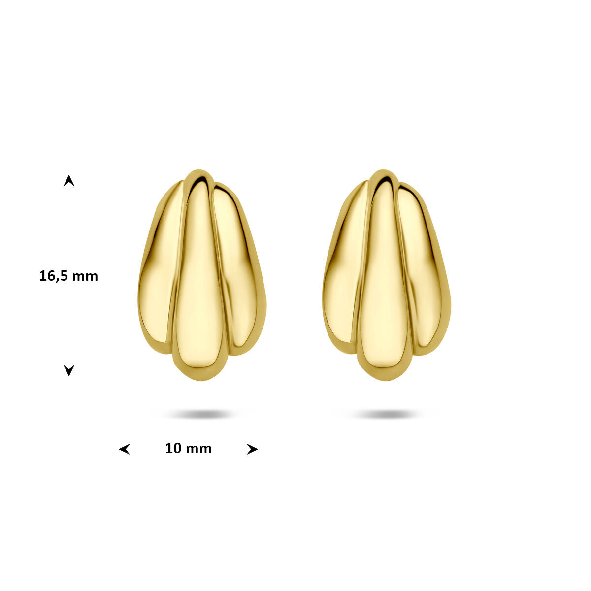 Stekeroorringen 16,5 mm 1 micron zilver verguld