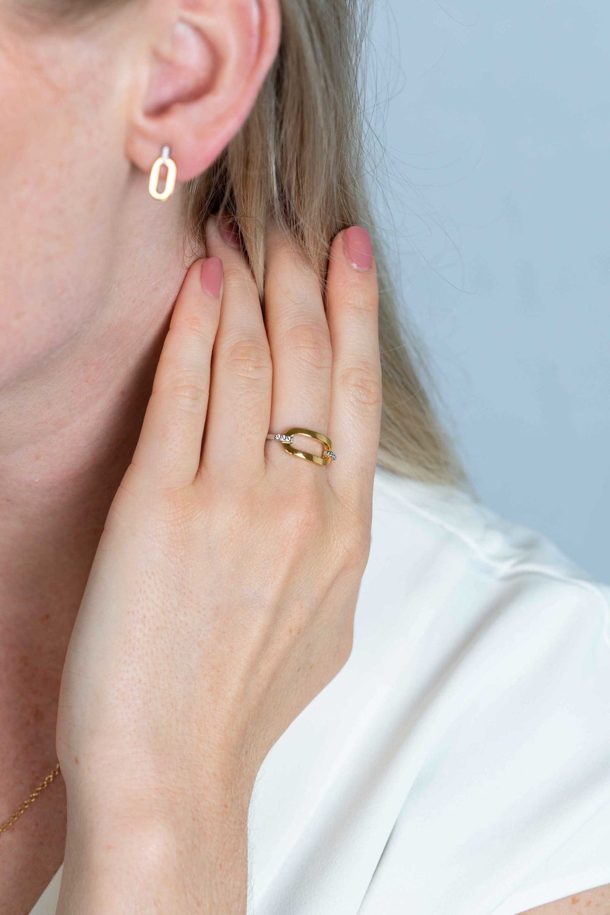 ZINZI Verguld Zilveren Ring met Witte Zirkonia ZIR2248