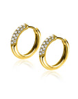 ZINZI gold plated zilveren oorringen 14 x 3mm witte zirkonia's ZIO660G