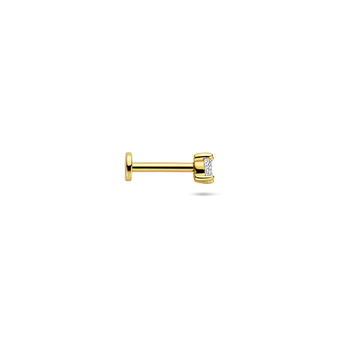 Fantasy Collection Flat back piercing ovaal zirkonia 3 mm 1 micron zilver verguld