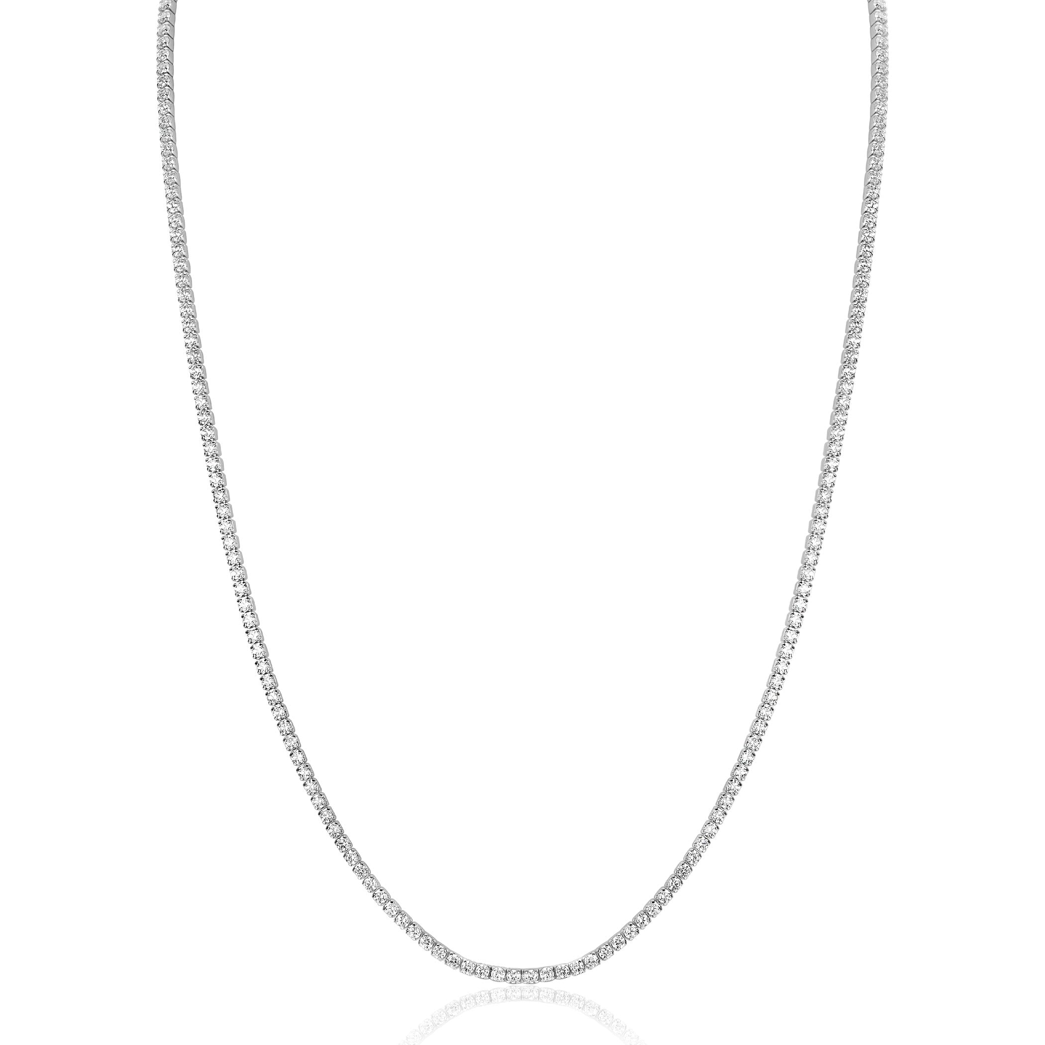 ZINZI Zilveren Tennis Ketting met Witte Zirkonia - ZIC2794