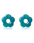 ZINZI oorbedels bloem turquoise kunststof 26mm ZICH2720T - PansiteNederland.nl