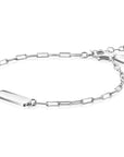 ZINZI zilveren armband met paperclip-schakels en glanzend rechthoekig plaatje om te graveren 16,5-19,5cm ZIA2530
