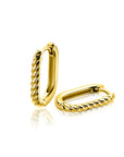 Zinzi 17mm gold plated zilveren oorringen in ovale vorm met gedraaide buis en luxe klapsluiting ZIO2691G - PansiteNederland.nl