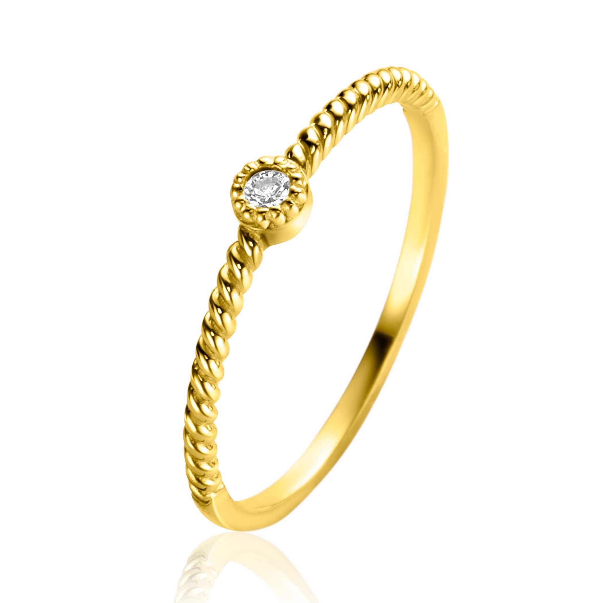 ZINZI 14K Gouden Ring met Witte Zirkonia ZGR481
