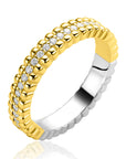 ZINZI Multi-Look Ring Goldplated Zilver Witte Zirkonia ZIR2834Y