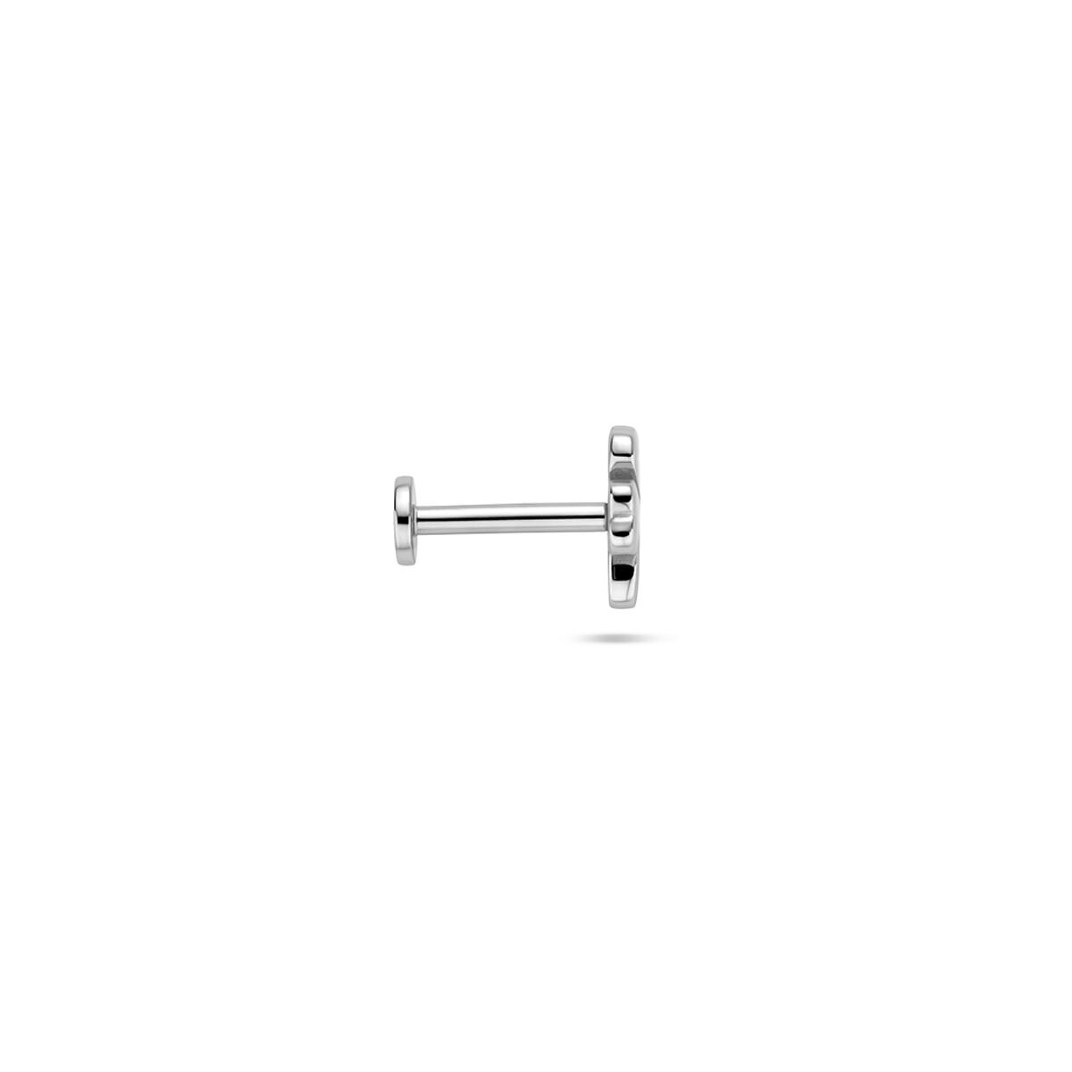 Fantasy Collection Flat back piercing klavertje 6 mm zilver