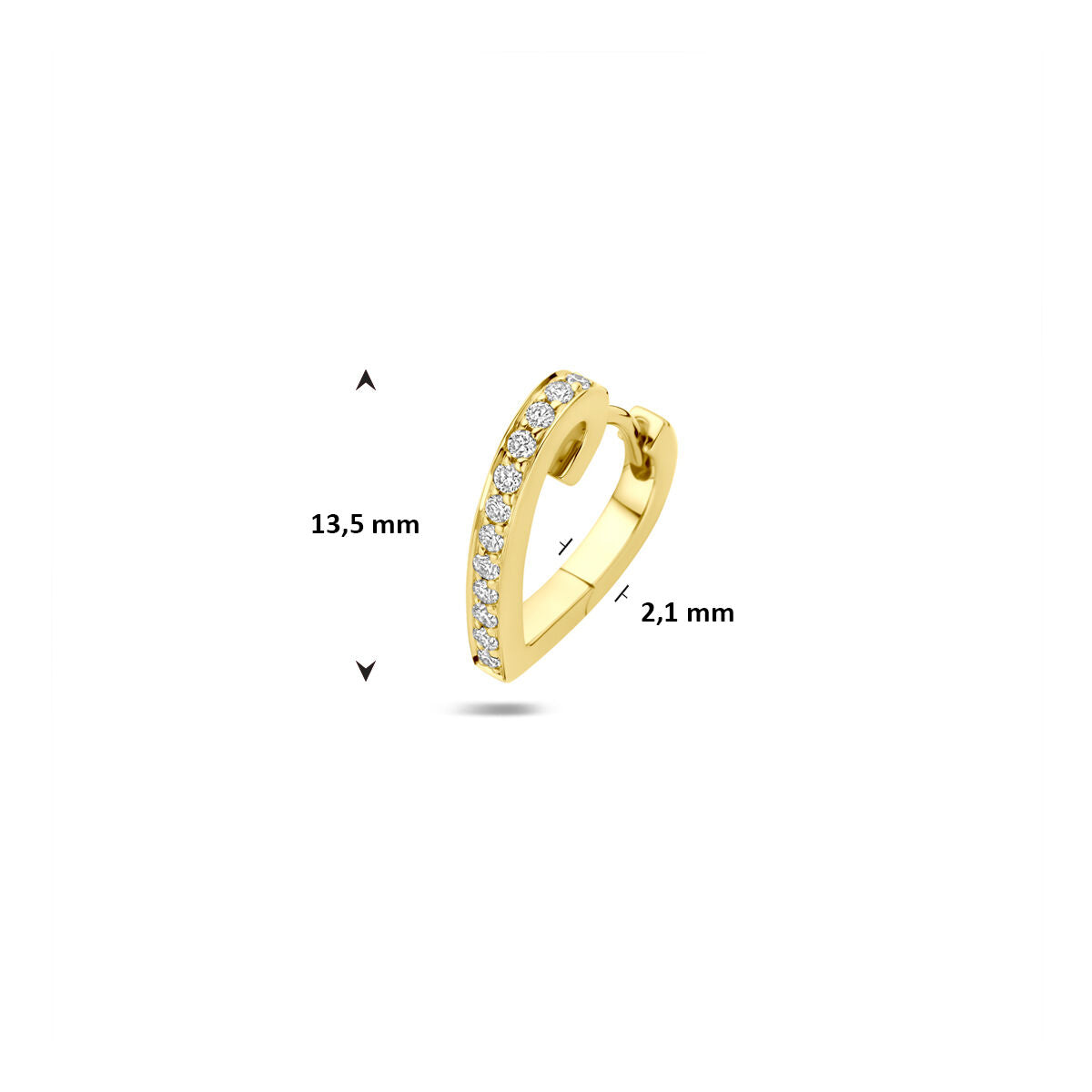 Fantasy Collection Oorbellen hartje diamant 0.11ct h si 13,5 mm per stuk 14K geelgoud