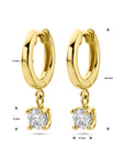14K Geelgouden klapoorringen uitgevoerd met zirkonia 4030609 - PansiteNederland.nl