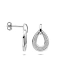 Zilveren gerhodineerde oorhangers druppel zirkonia 19 mm - 1341319