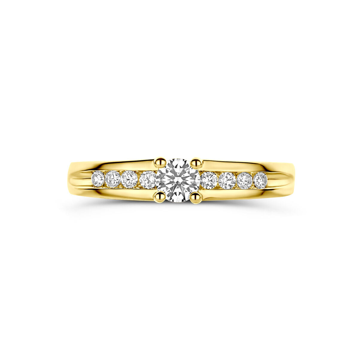 14K Geelgouden Ring met Zirkonia