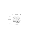 Zilveren gerhodineerde flat back piercing klavertje 6 mm - 1342185