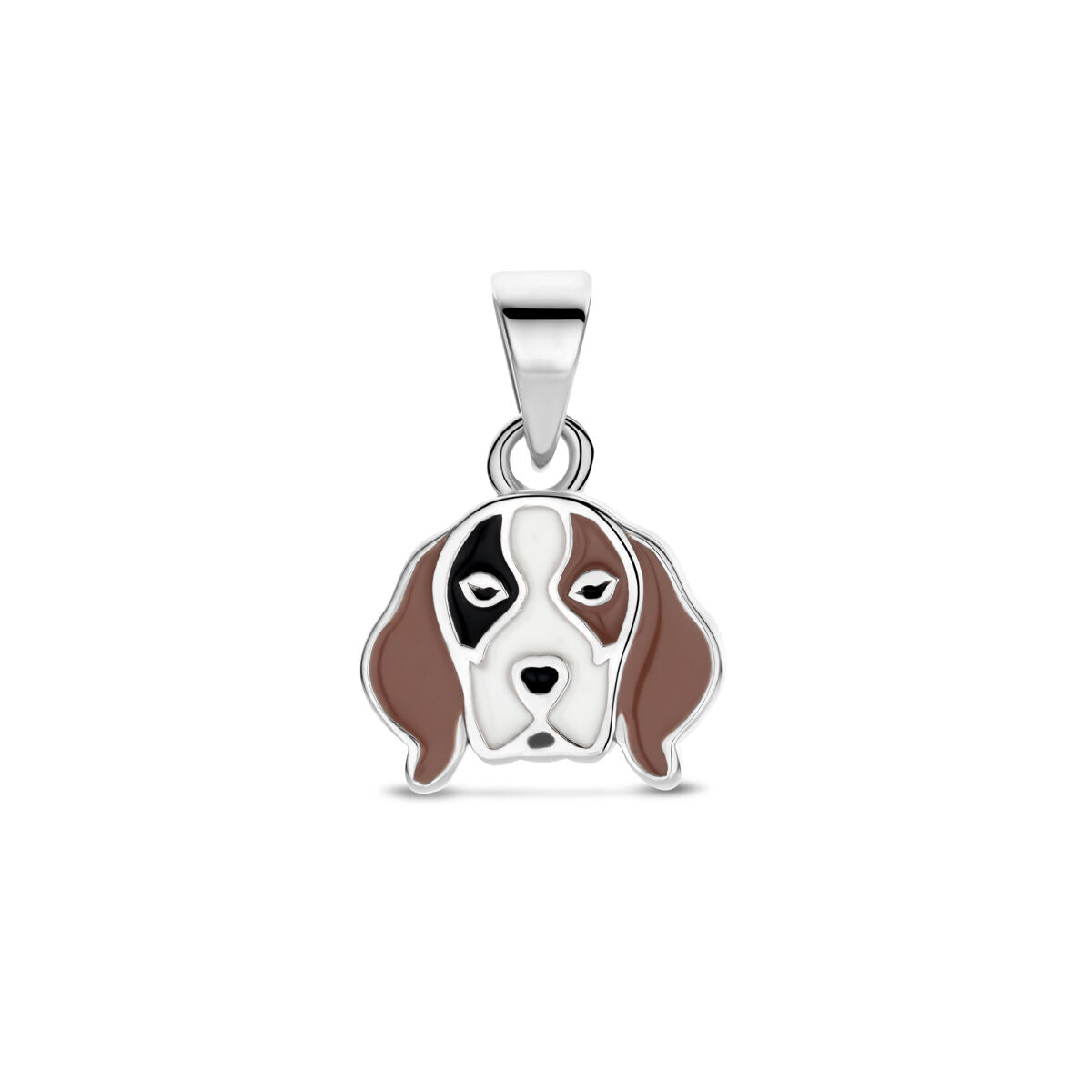 Fantasy Collection Hanger emaille hond 14 mm zilver