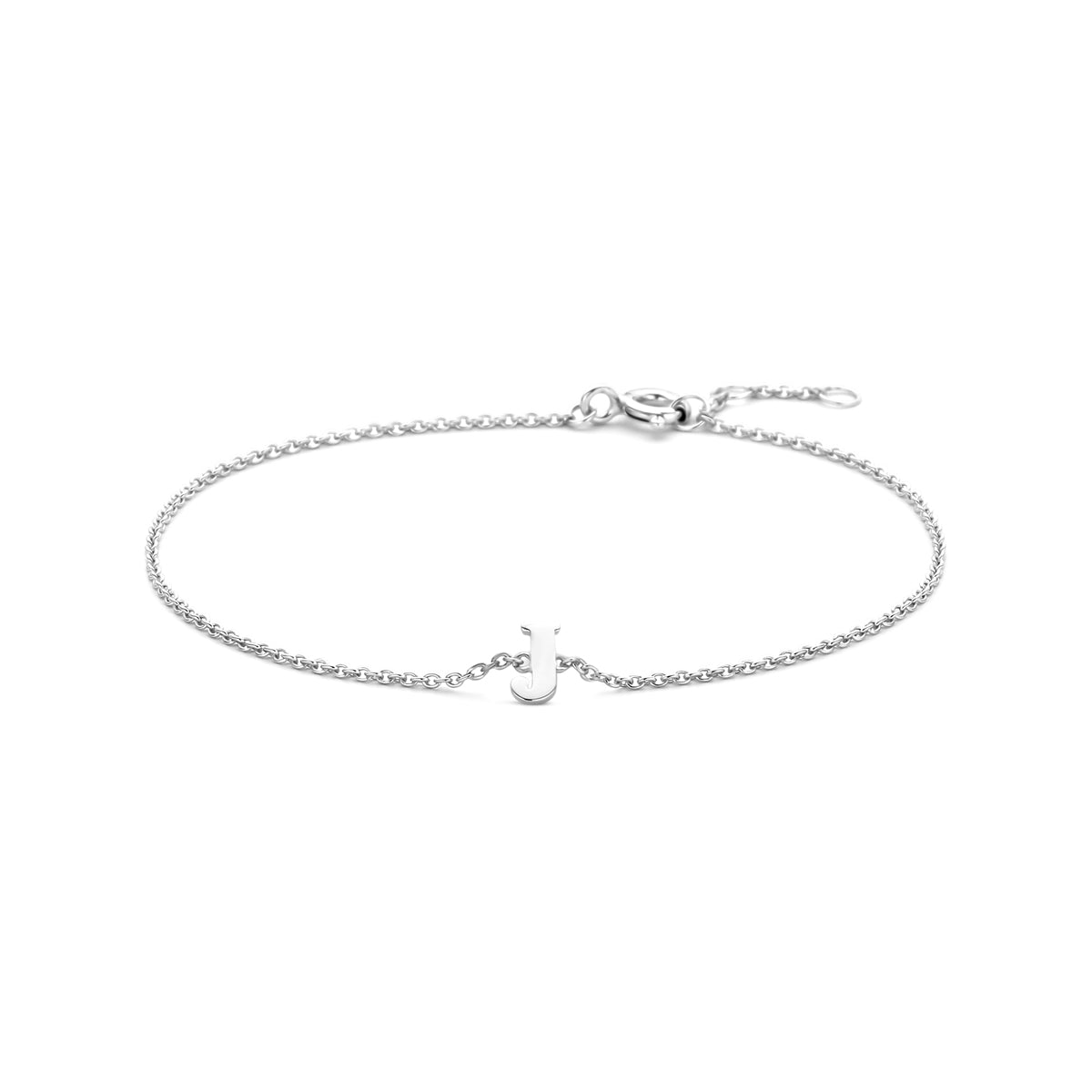Armband letter J zilver gerhodineerd #Letter_J