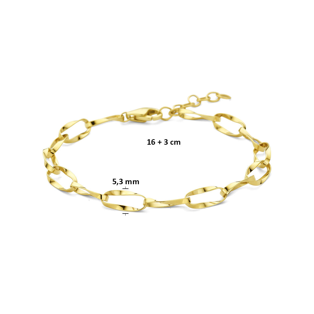 Fantasy Collection Armband 5,3 mm 16 + 3 cm 14K geelgoud