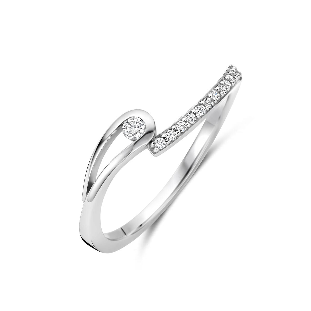 Ring zirkonia zilver gerhodineerd