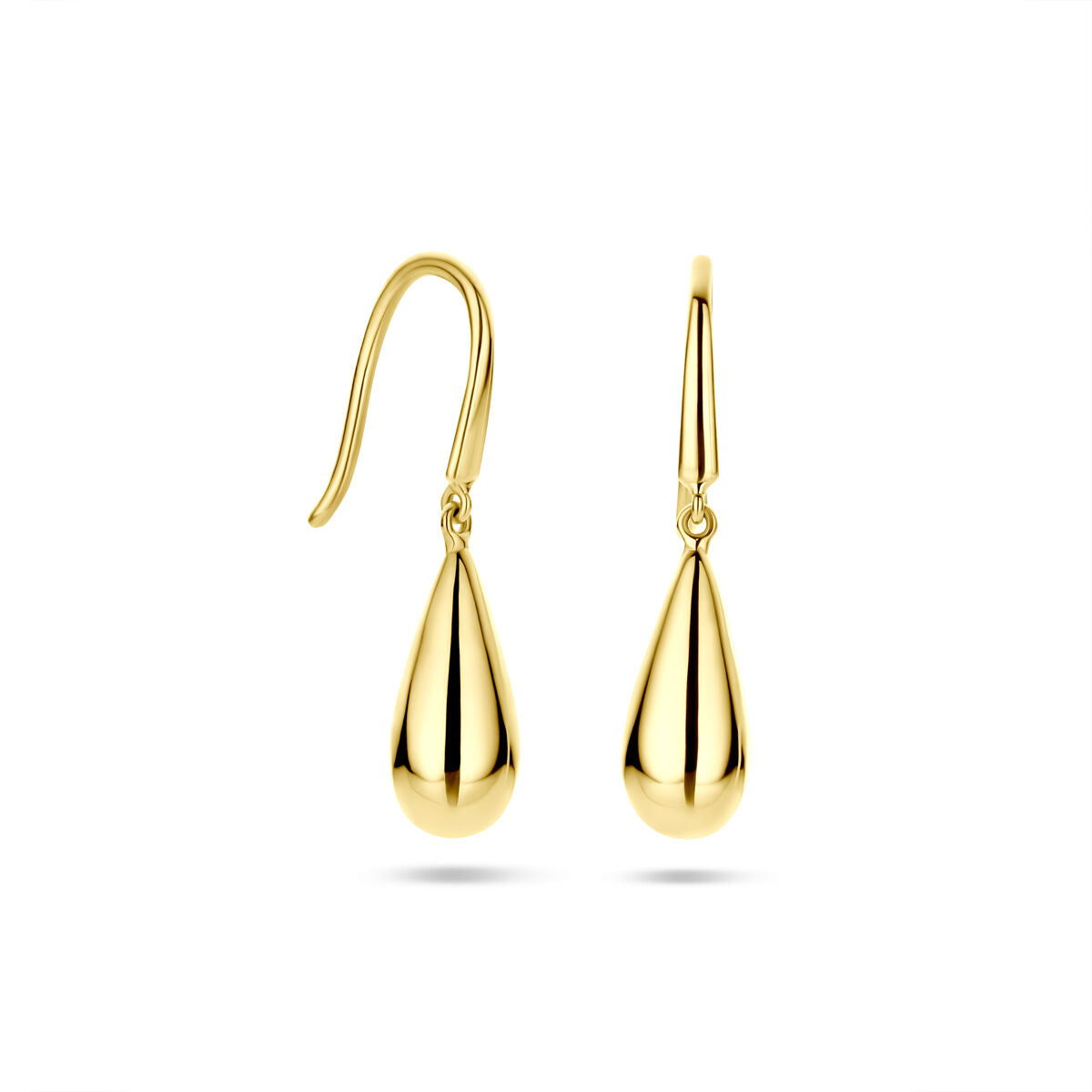 Fantasy Collection Hangende oorbellen druppel franse haak 14,5 mm 14K geelgoud