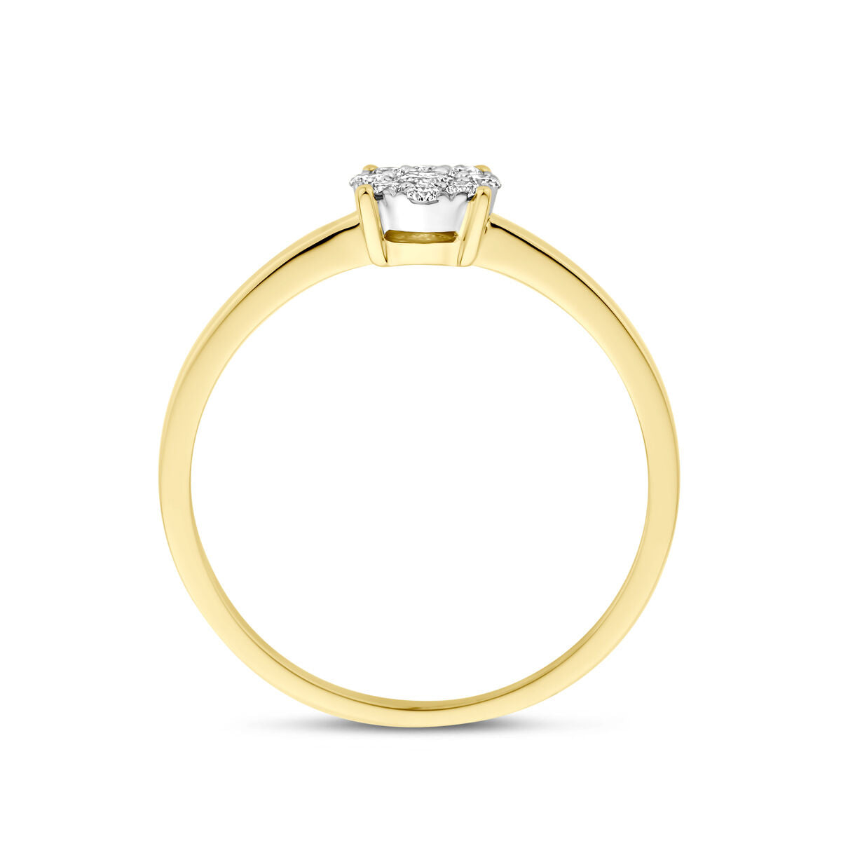 Ring diamant 0.19ct h si 14K bicolor goud geel/wit