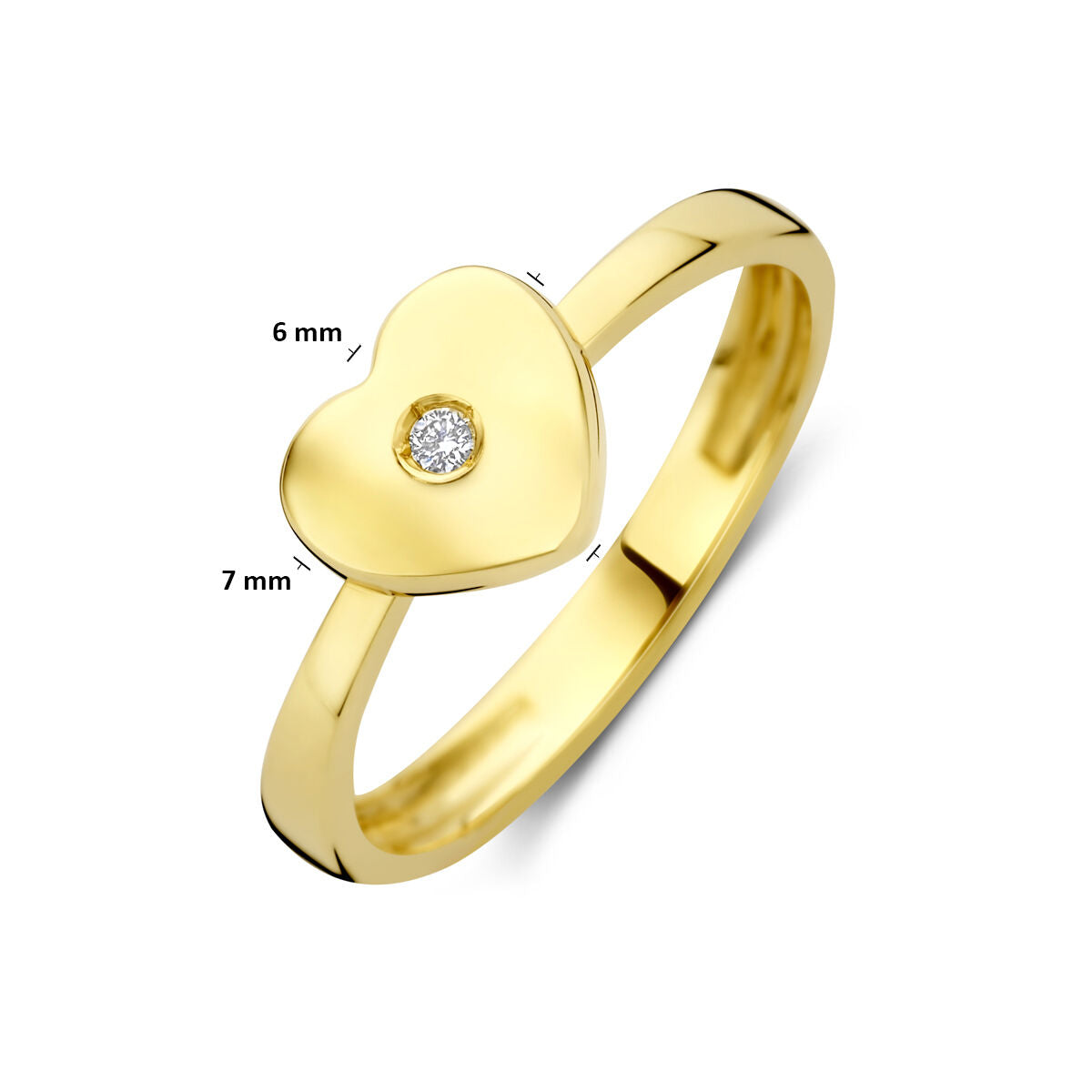 Fantasy Collection Ring hartje lab grown diamant 0.01ct g vs 14K geelgoud