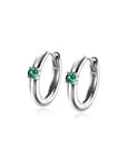 Zinzi oorringen MEI zilver met geboortesteen groen smaragd zirkonia 13mm ZICRZ-MEI - PansiteNederland.nl