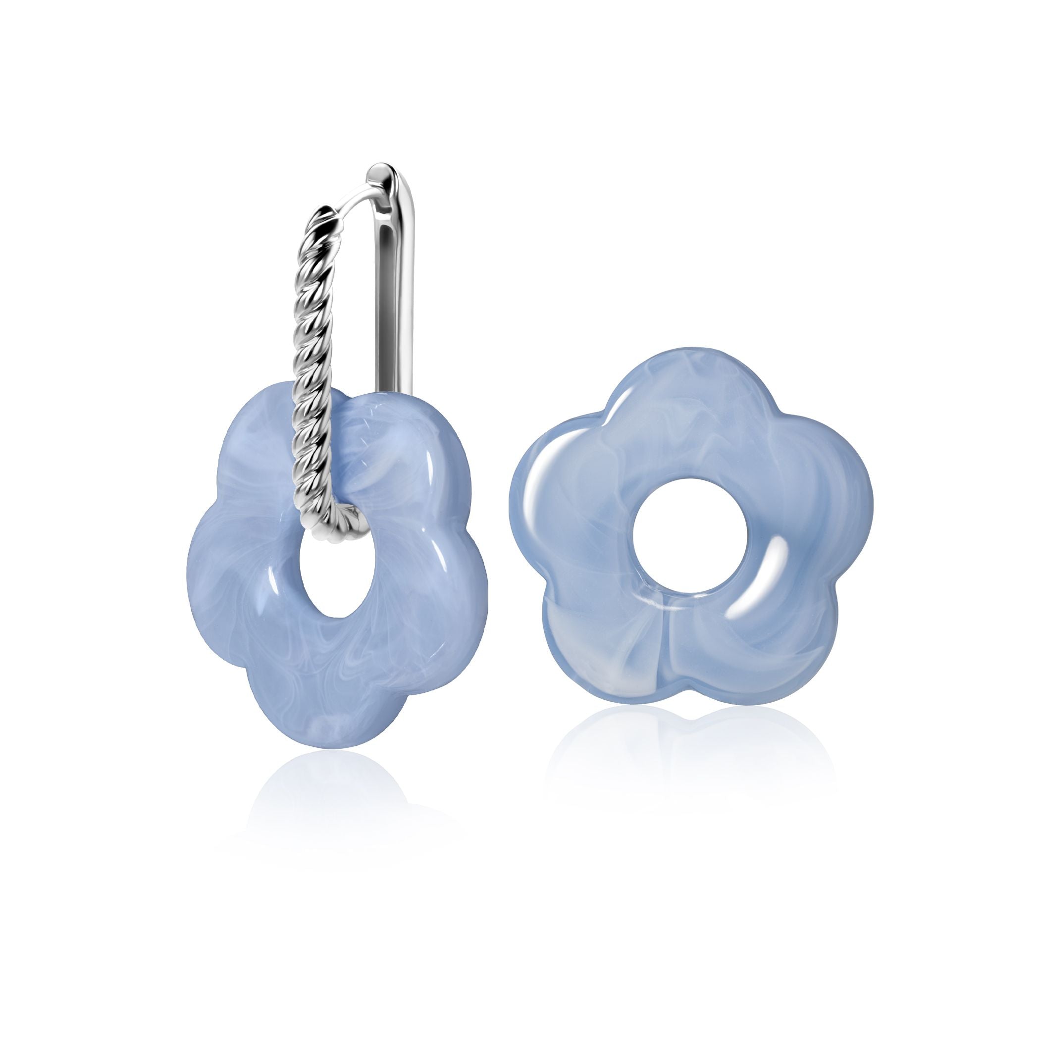 ZINZI Kunststof Oorbedels 26mm blauw - ZICH2720B