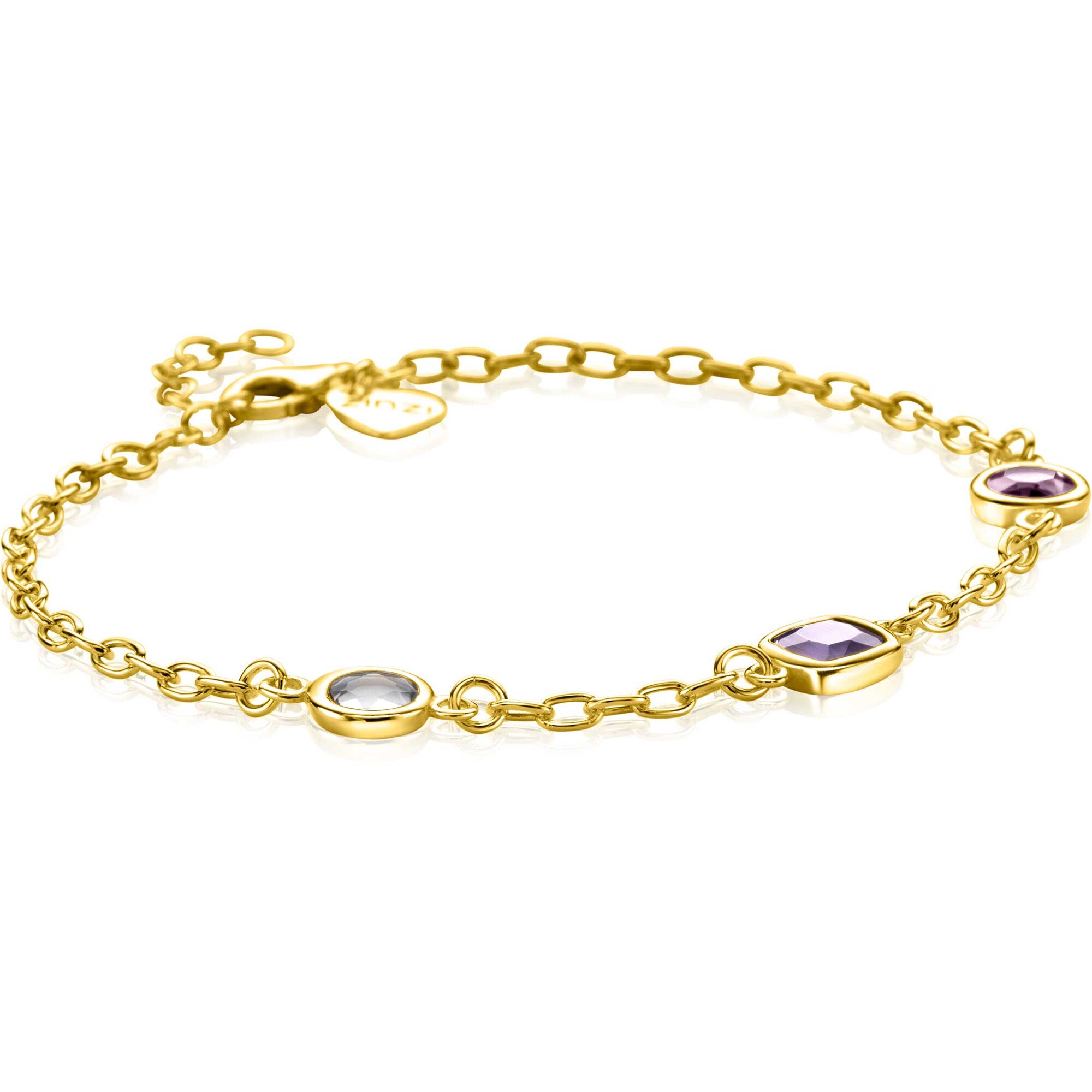 ZINZI Verguld Zilveren Armband 17 - 20 cm - ZIA2525G