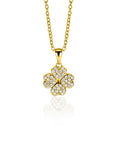 Zinzi gold plated zilveren klaver vier hanger bezet met witte zirkonia's ZIH2618 (zonder collier) - PansiteNederland.nl