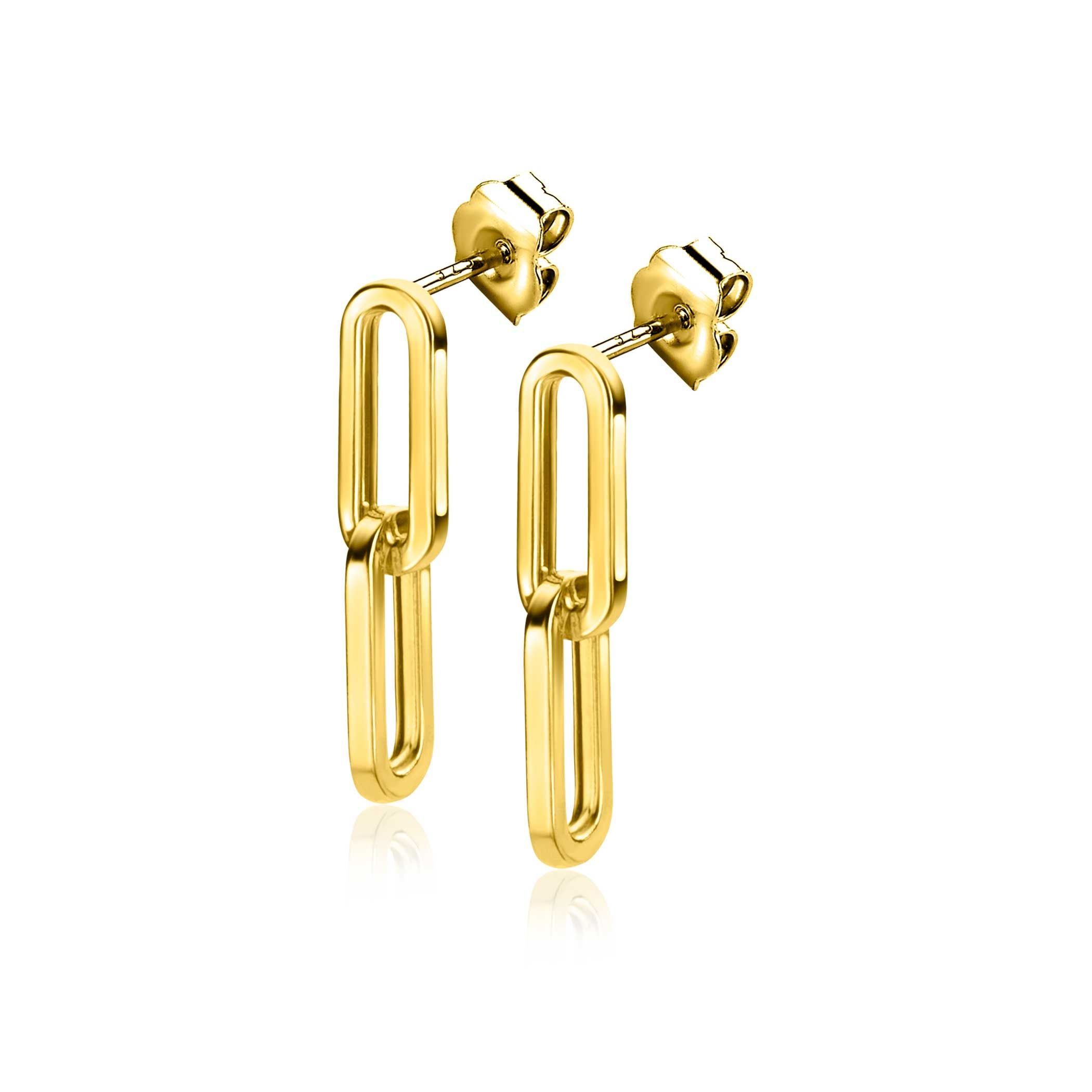 ZINZI 14K Gouden Oorknoppen ZGO360 25mm zilver oorbellen