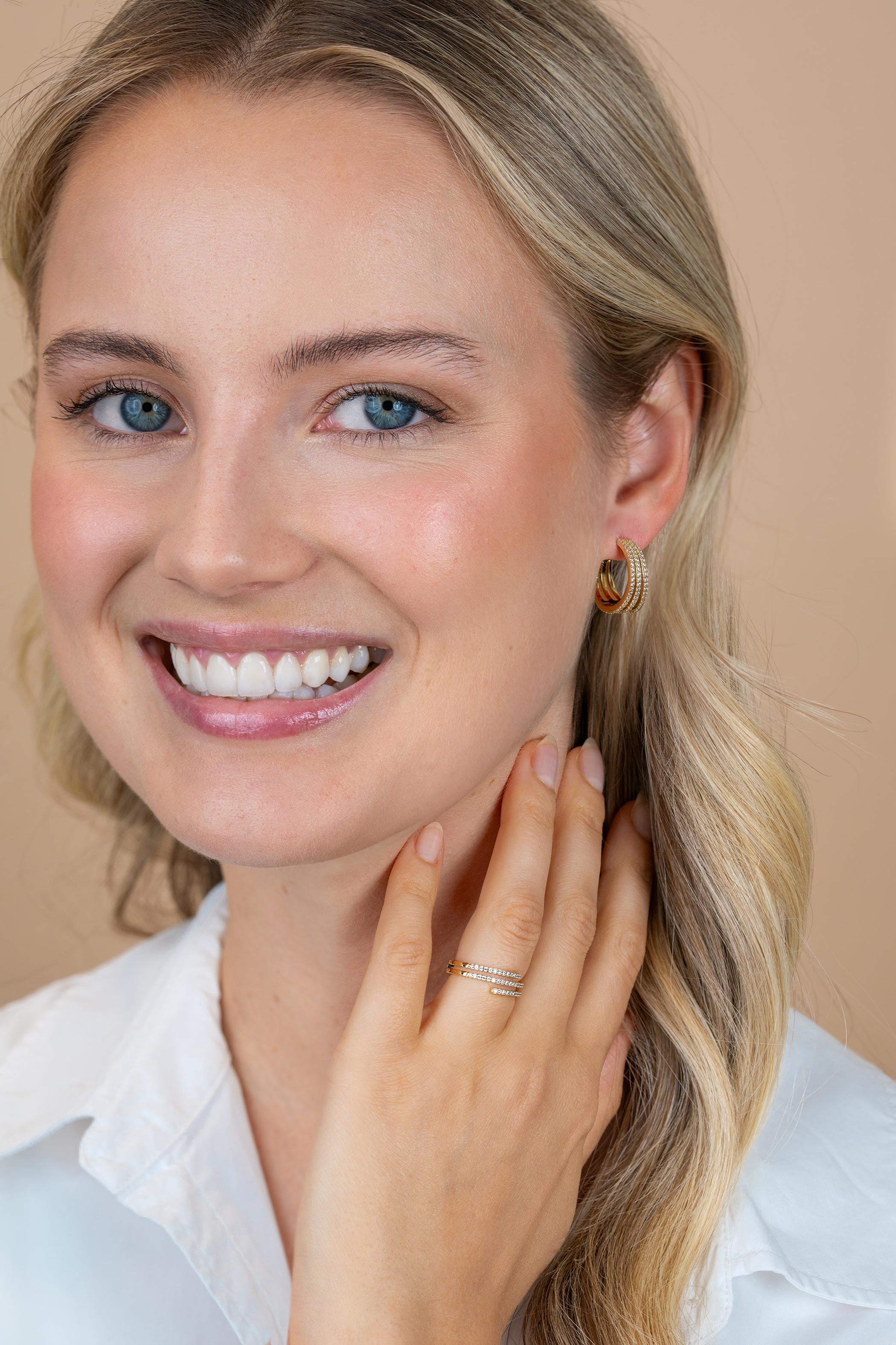 ZINZI Verguld Zilveren Ring met Witte Zirkonia ZIR2727Y