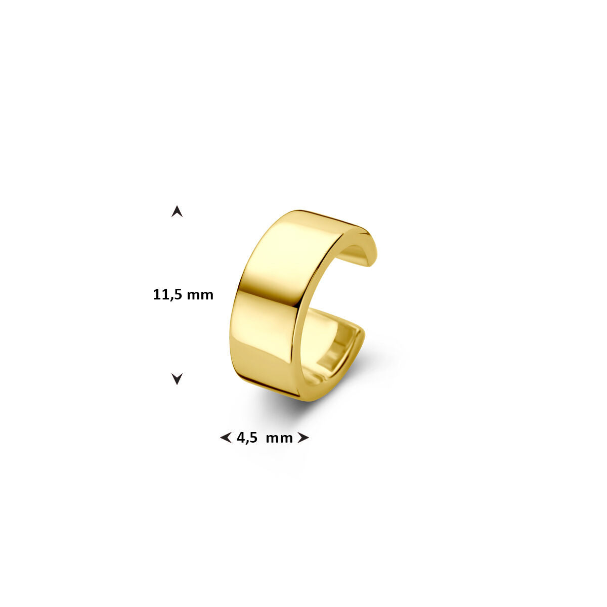 Fantasy Collection Ear cuff 11,5 mm 1 micron zilver verguld oorbellen