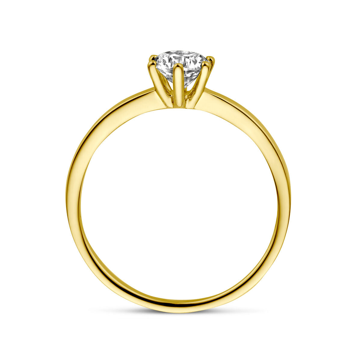 Ring zirkonia 14K geelgoud