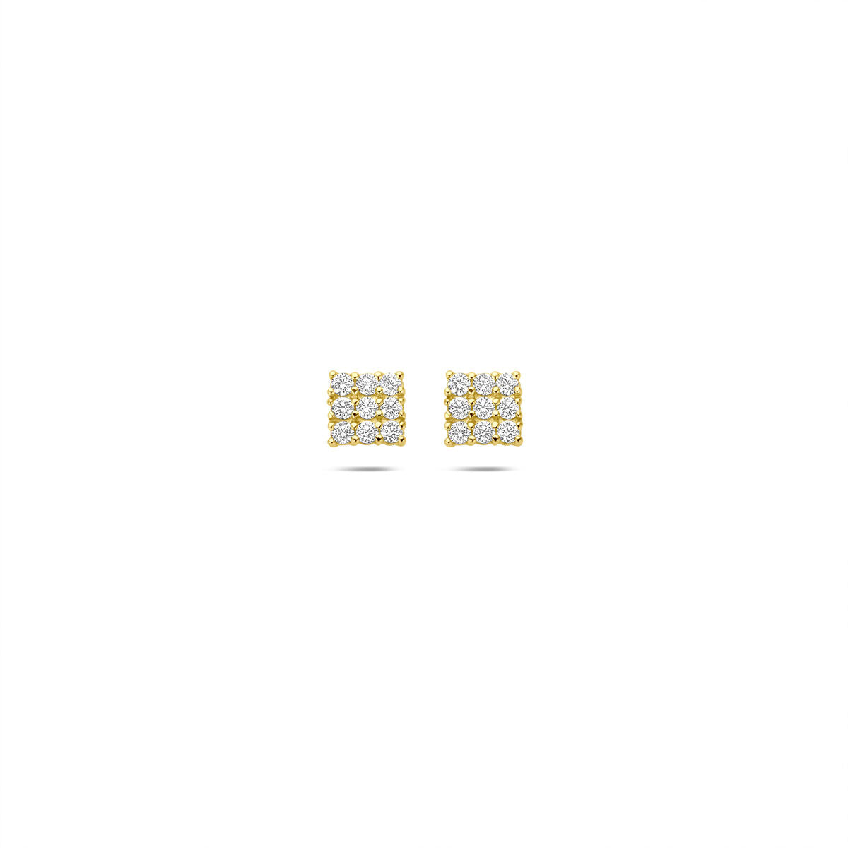 Fantasy Collection Oorbellen zirkonia 5 mm 14K geelgoud