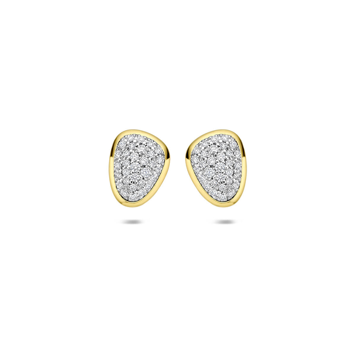 Fantasy Collection Oorbellen diamant 0.35ct (2x 0.175ct) h si 10,5 mm 14K bicolor goud
