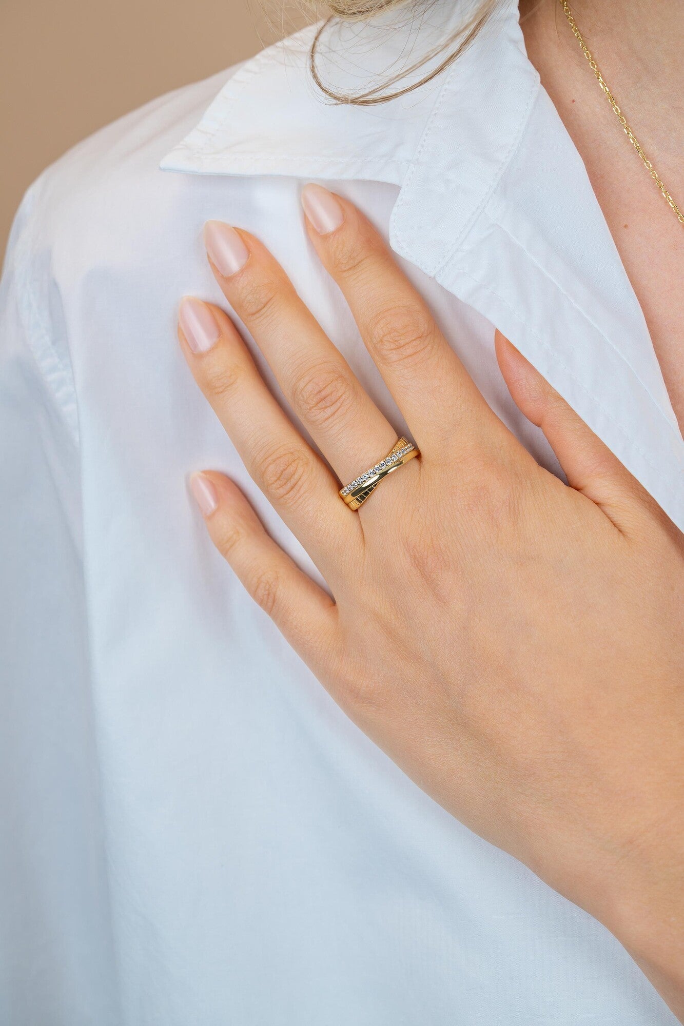 ZINZI Verguld Zilveren Ring met Zirkonia - ZIR2801