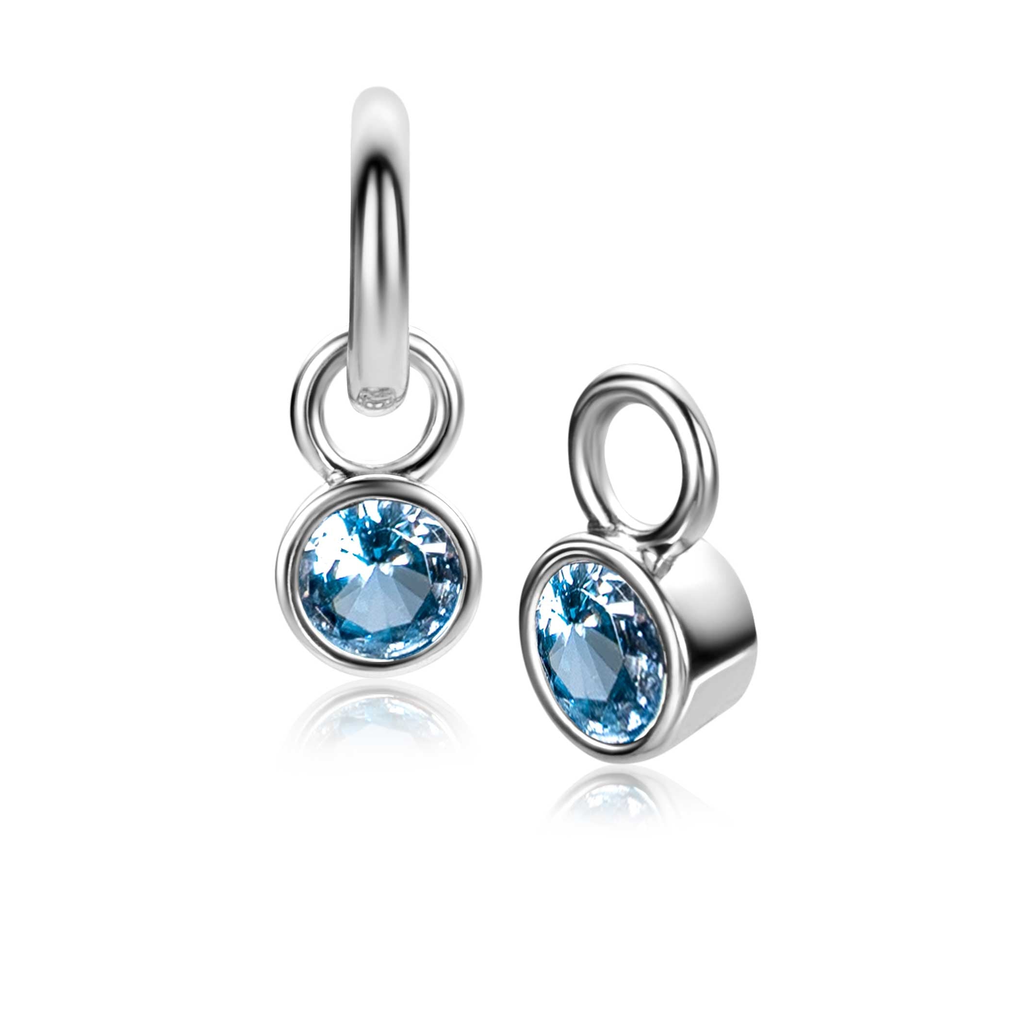 ZINZI DECEMBER oorbedels zilver met geboortesteen blauw topaas zirconia (excl. oorbellen)