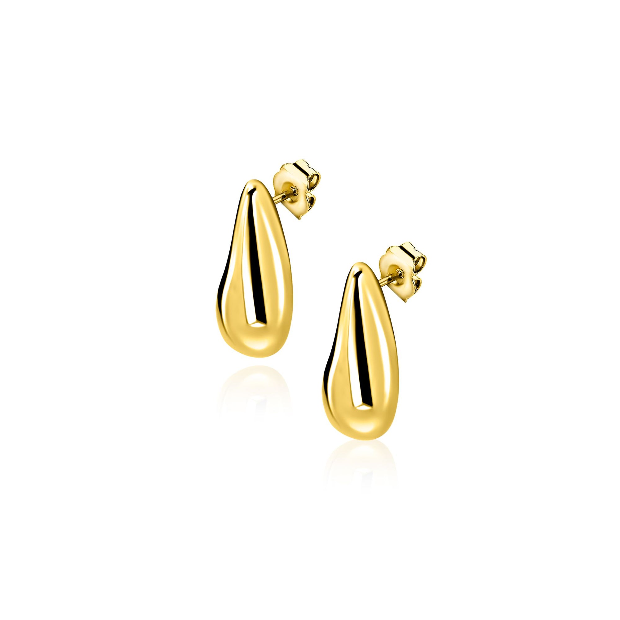 ZINZI gold plated zilveren oorstekers druppelvorm 8,5mm ZIO2719G - PansiteNederland.nl