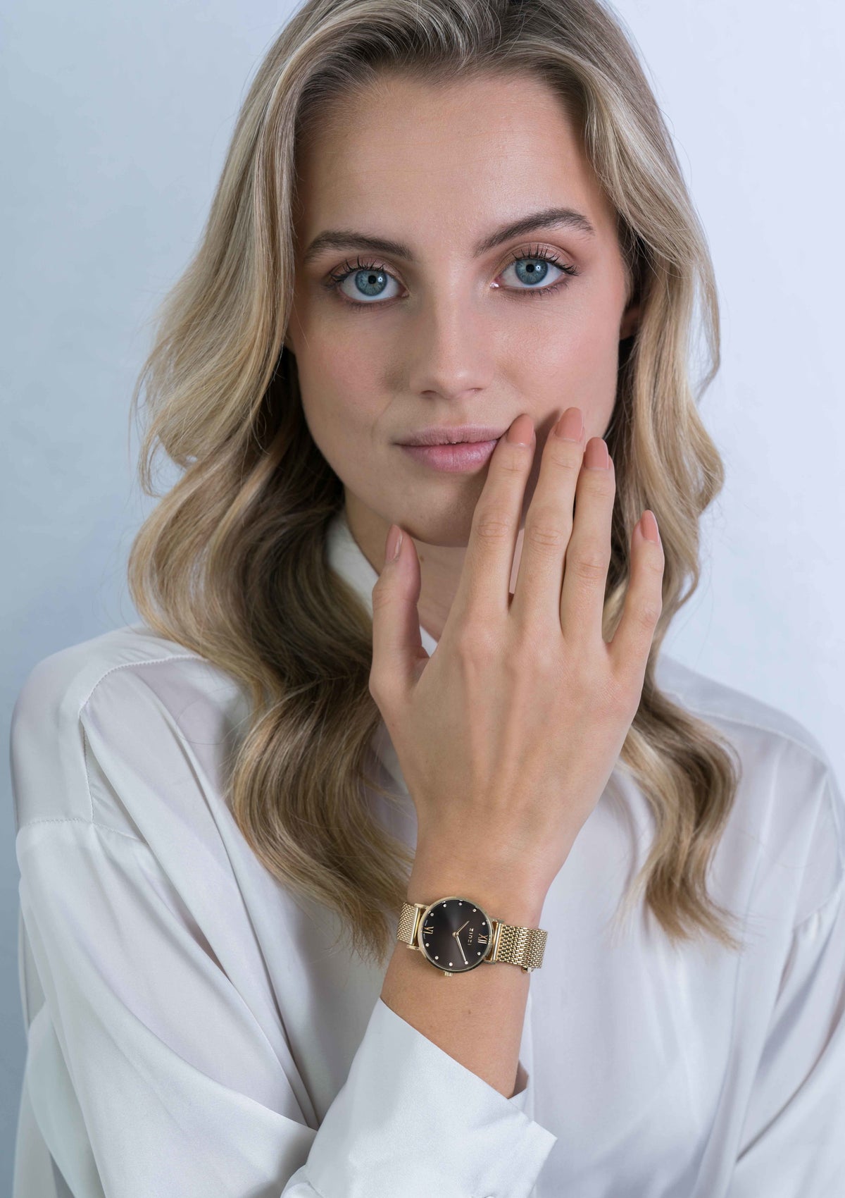 ZINZI Horloge met Witte Zirkonia ZIW643M