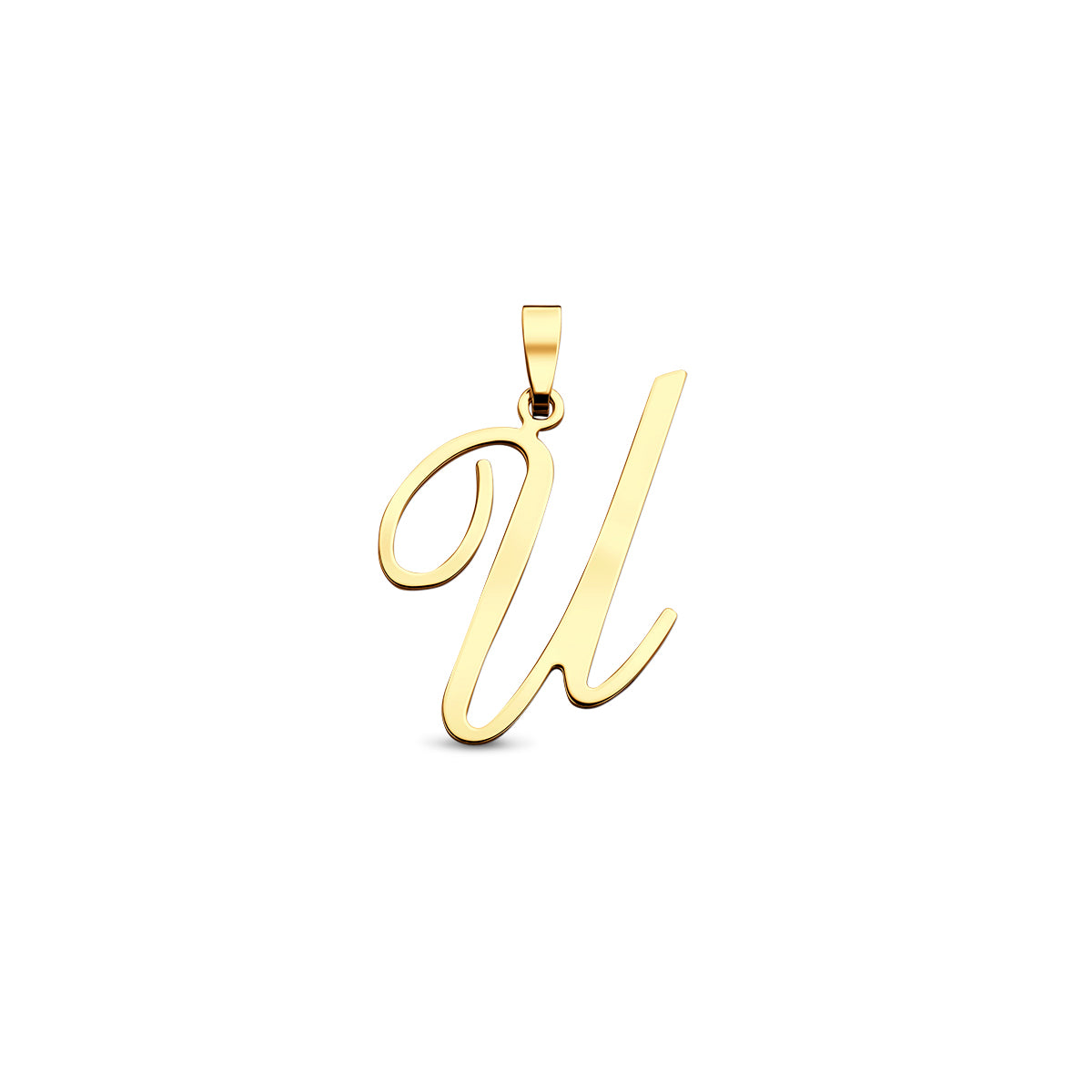 Hanger sierletter U 20 mm 14K geelgoud #Letter_U