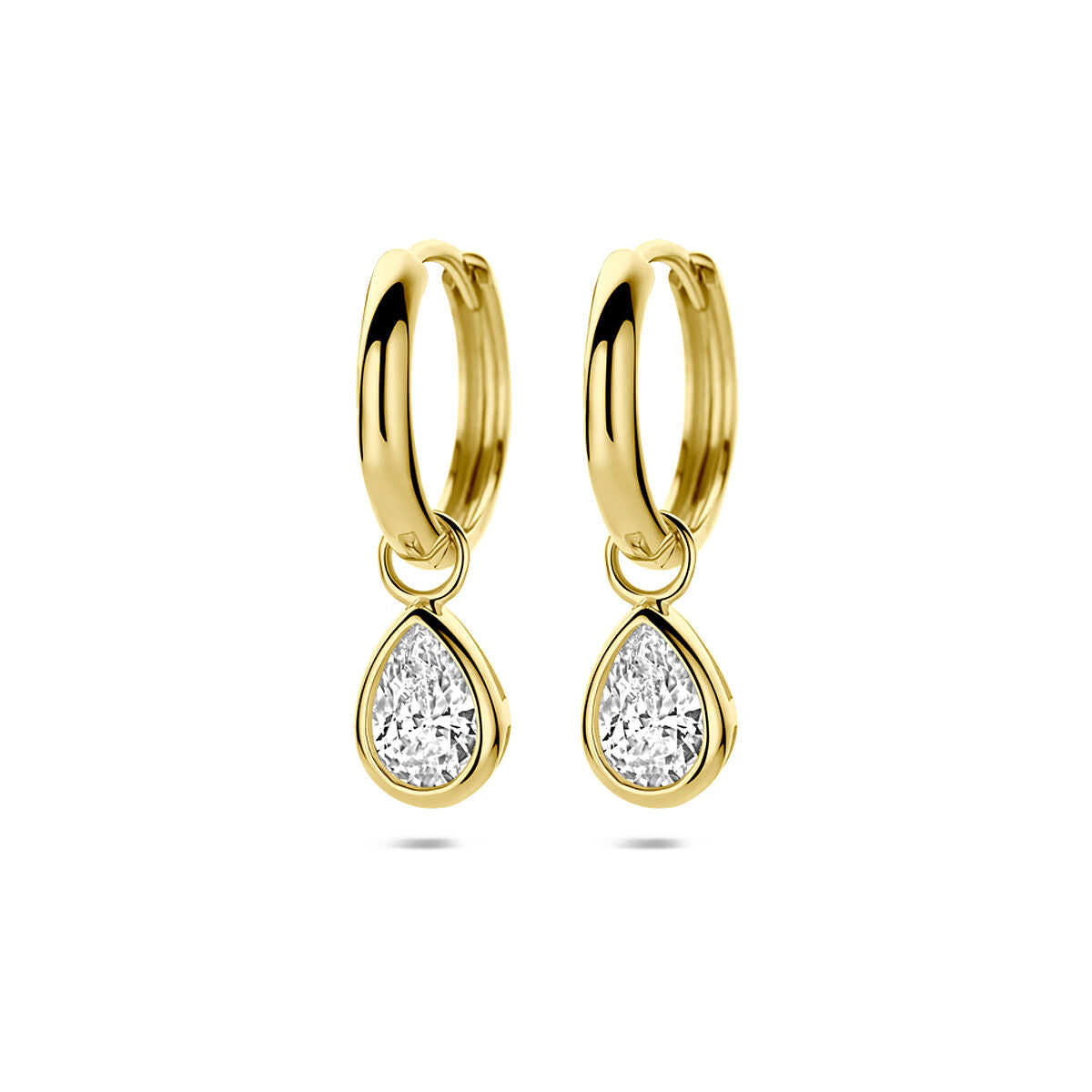 Fantasy Collection Oorbellen zirkonia 21 mm 14K geelgoud