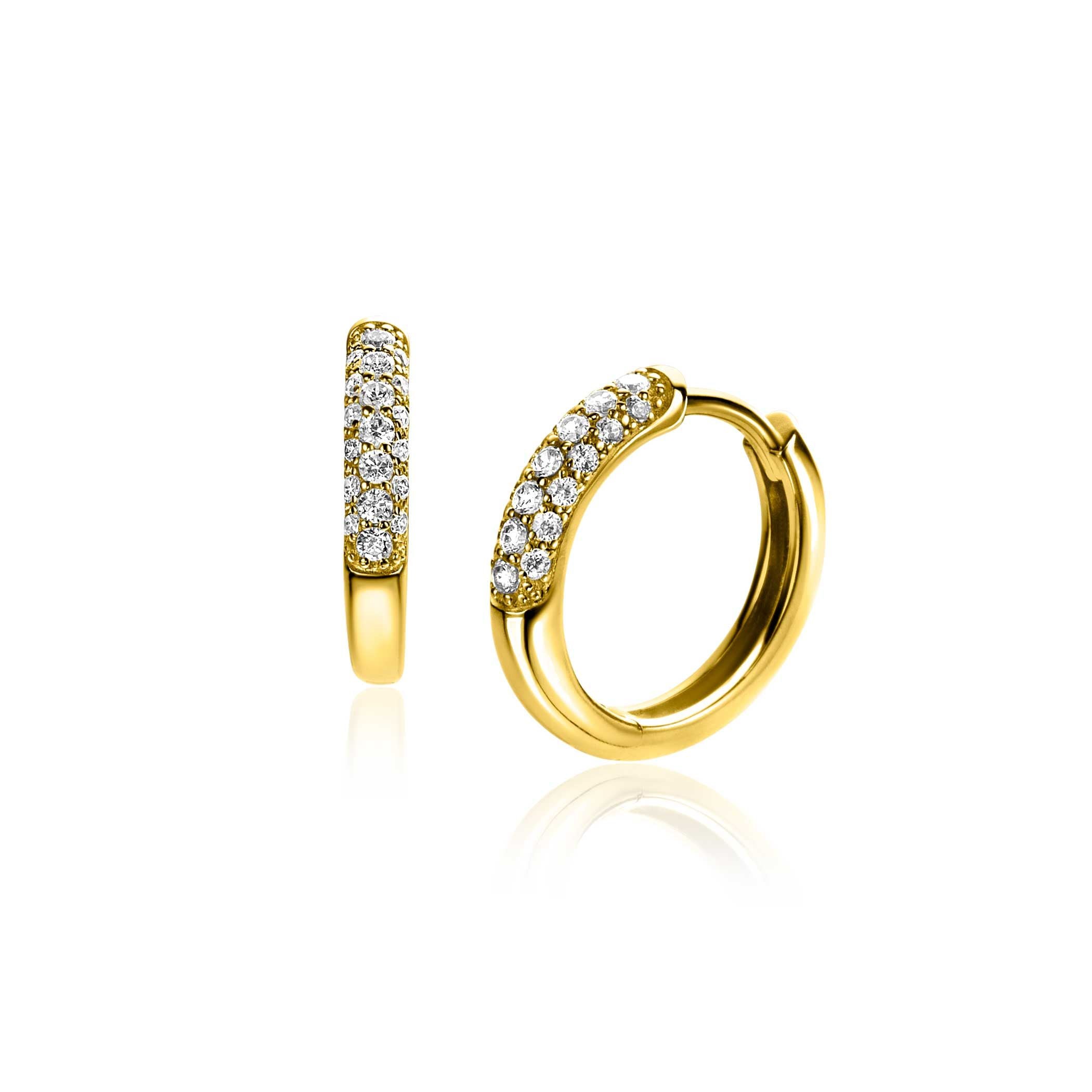 ZINZI Plated 14 X 3mm Zirkonia's Oorbellen - ZIO660G