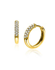 ZINZI gold plated zilveren oorringen 14 x 3mm witte zirkonia's ZIO660G