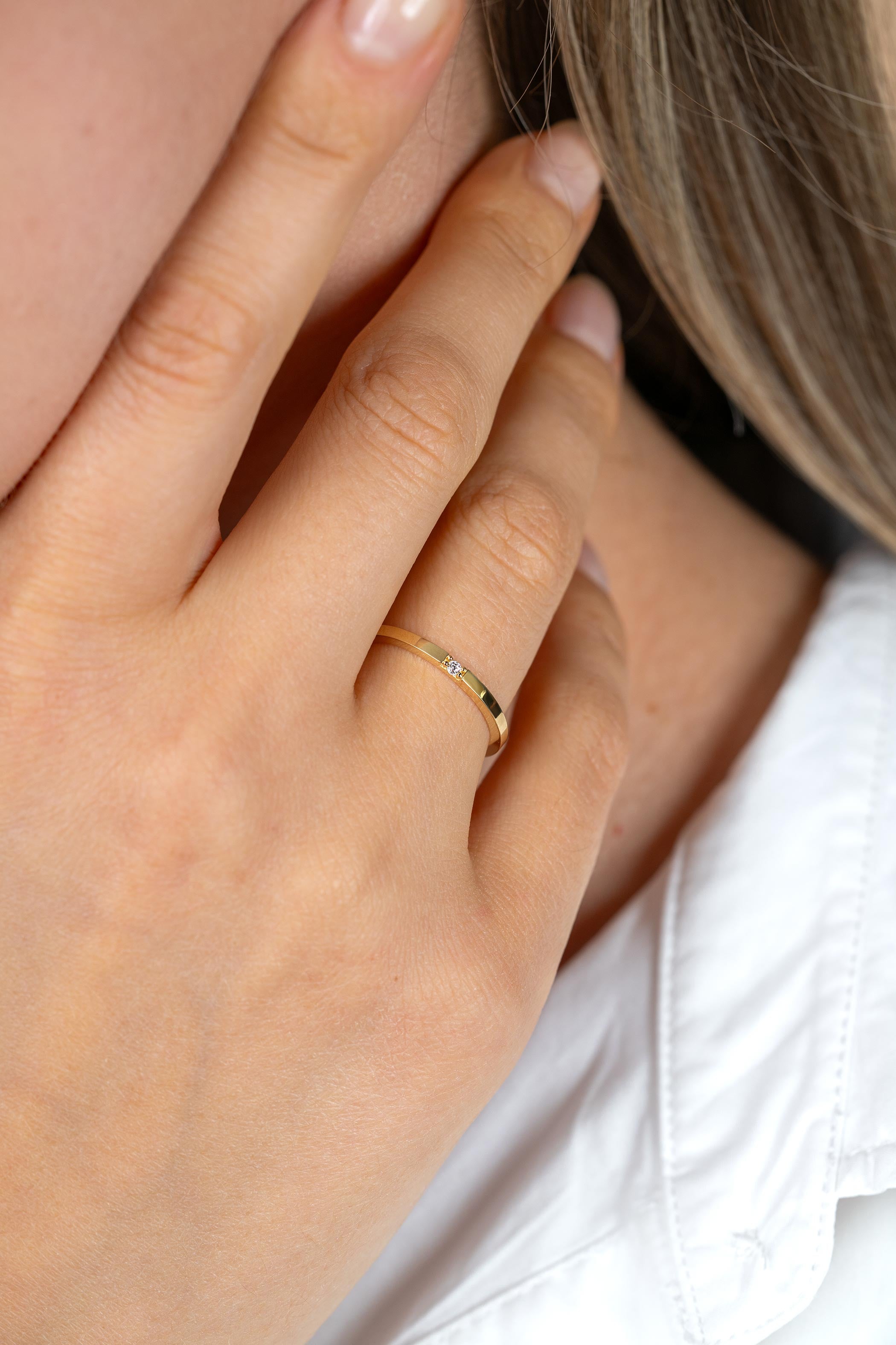 ZINZI 14K Gouden Ring met Witte Zirkonia ZGR561